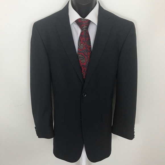 Kenneth Cole Gray Subtle Pin Striped Blazer 42R